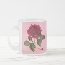 かわいらしバラすりガラス製マグfor Mom – 編集可能