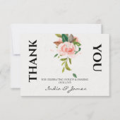 かわいらしバラと葉結婚の皆様 サンキューカード (正面)