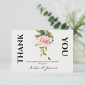 かわいらしバラと葉結婚の皆様 サンキューカード (スタンド正面)