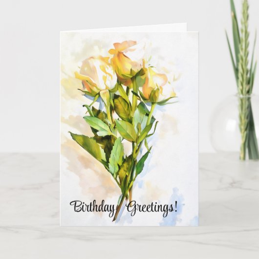 かわいらしバラバンチ誕生日フラワーアートカード カード (正面)