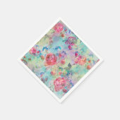 かわいらしバラフローラ絵を描水彩デザイン スタンダードカクテルナプキン (角)