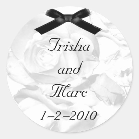 かわいらしバラ結婚式用シール ラウンドシール (正面)