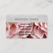 かわいらしバラ花びらピンクとグレーの花写真 名刺 (裏面)