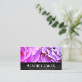 かわいらしバラ花びらピンクと紫の写真 名刺 (スタンド正面)