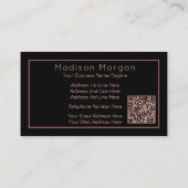 かわいらしバラ金ゴールドクラムシェルQRコードテンプレート 名刺 (裏面)