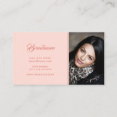 かわいらしバラ金ゴールドグリッターライトピンクカスタムの写真 名刺 (裏面)
