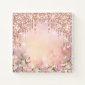 かわいらしバラ金ゴールドグリッター名パーソナライズされた前    ノートブック (裏面)