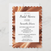 かわいらしバラ金ゴールドフェイクサテンブライダルシャワー 招待状 (正面)