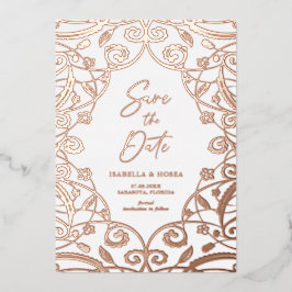 かわいらしバラ金ゴールドフローラレ結婚ース 箔招待状