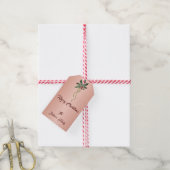 かわいらしバラ金ゴールド効果乳頭趾名前をカスタムするクリスマス ギフトタグ (より糸付き)