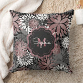 かわいらしバラ金ゴールド幾何学花イラストレーション クッション (ブランケット)