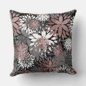 かわいらしバラ金ゴールド幾何学花イラストレーション クッション (裏面)