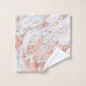 かわいらしバラ金ゴールド白ききらめく大理石 バスタオルセット (ウォッシュタオル)