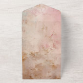 かわいらしバラ金ゴールド絵を描フローラ オールインワン招待状 (外側)