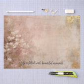 かわいらしバラ金ゴールド絵を描フローラ 薄葉紙 (クラフト)