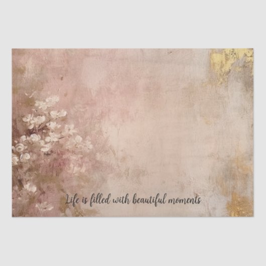 かわいらしバラ金ゴールド絵を描フローラ 薄葉紙 (正面)