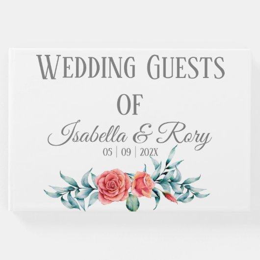 かわいらしバラ&ユーカリ結婚ブーケ ゲストブック (正面)