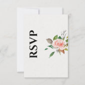 かわいらしバラ&リーフ結婚式RSVPカード 出欠カード (正面)