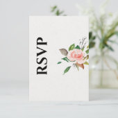 かわいらしバラ&リーフ結婚式RSVPカード 出欠カード (スタンド正面)