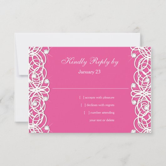 かわいらしバルミツワー澄んスパークルレース 出欠カード (正面)