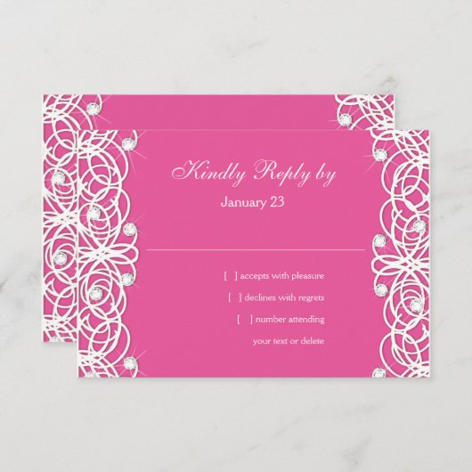 かわいらしバルミツワー澄んスパークルレース 出欠カード (正面/裏面)