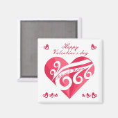 かわいらしバレンタインデーのハートパーソナライズされた マグネット (正面/裏面)