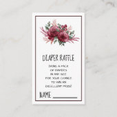 かわいらしバーガンディ水彩花 エンクロージャーカード (正面)