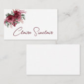 かわいらしバーガンディ水彩花 名刺 (正面/裏面)