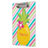 かわいらしパイナップルとカラフルストライプ クリップボード (左)