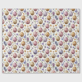 かわいらしパターン（の模様が）ある春のカラフルイースターエッグ ラッピングペーパー (フラット)