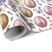 かわいらしパターン（の模様が）ある春のカラフルイースターエッグ ラッピングペーパー (ロールコーナー)