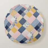 かわいらしパッチワーク効果防峰パターン国スタイル ラウンドクッション (正面)
