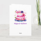 かわいらしパーソナライズされたお洒落女の誕生日 カード (裏面)