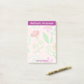 かわいらしパーソナライズされたフローラメモ帳 ポストイット (デスク上)