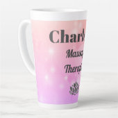 かわいらしパーソナライズされたマッサージセラピストラテマグカップ カフェラテマグ (左アングル)