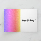 かわいらしパーソナライズされたユニコーン誕生日 カード (内部)