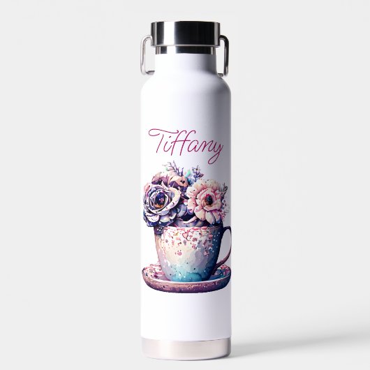 かわいらしパーソナライズされたヴィンテージ ウォーターボトル (正面)