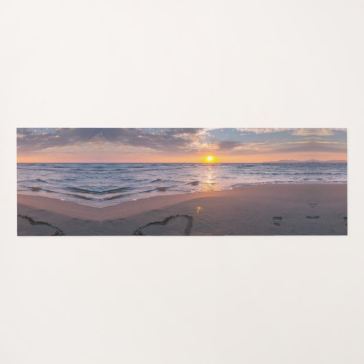 かわいらしパーソナライズされた海サンセット名ヨガマット ヨガマット (裏面(横))
