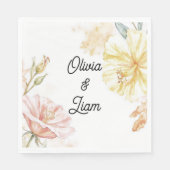 かわいらしパーソナライズされた結婚の スタンダードランチョンナプキン (正面)