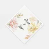 かわいらしパーソナライズされた結婚の スタンダードランチョンナプキン (角)