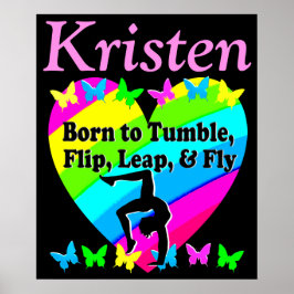 かわいらしパーソナライズされた虹体操ポスター ポスター