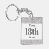 かわいらしパーソナライズされた誕生日ギフトkeychain 18th キーホルダー (正面左)