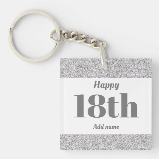 かわいらしパーソナライズされた誕生日ギフトkeychain 18th キーホルダー (正面)