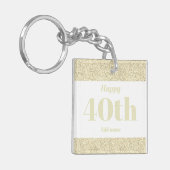 かわいらしパーソナライズされた誕生日ギフトkeychain 40th キーホルダー (正面左)