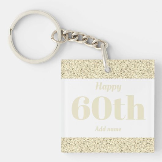 かわいらしパーソナライズされた誕生日ギフトkeychain 60th キーホルダー (正面)