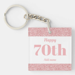 かわいらしパーソナライズされた誕生日ギフトkeychain 70th キーホルダー