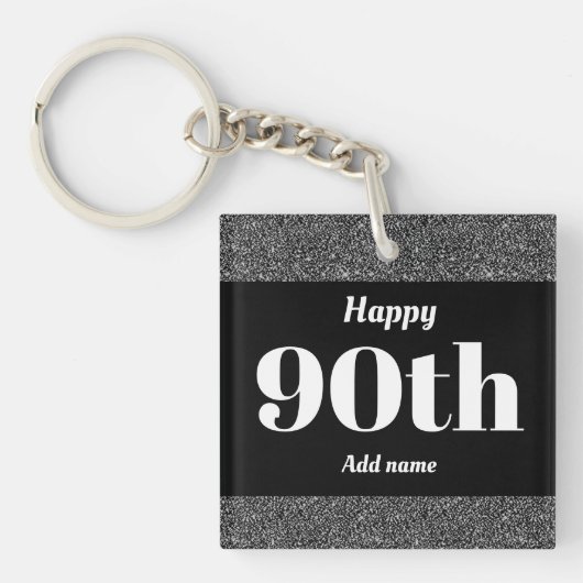 かわいらしパーソナライズされた誕生日ギフトkeychain 90th キーホルダー (正面)