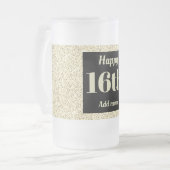 かわいらしパーソナライズされた誕生日グラスのマグギフト16th フロストグラスビールジョッキ (正面左)