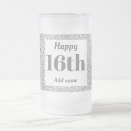 かわいらしパーソナライズされた誕生日グラスのマグギフト16th フロストグラスビールジョッキ