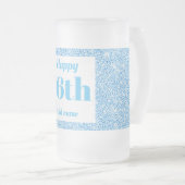 かわいらしパーソナライズされた誕生日グラスのマグギフト16th フロストグラスビールジョッキ (正面右)